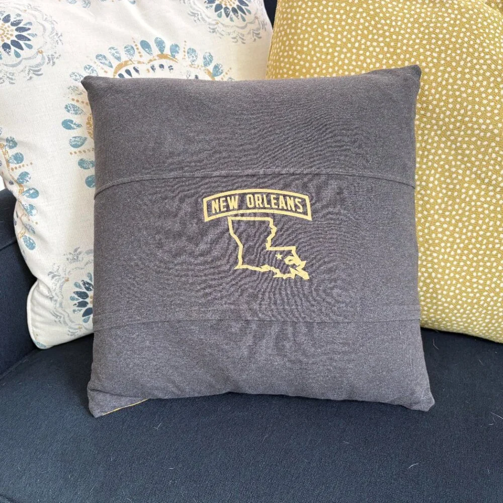 New Orleans Saints NFL Handmade reworked t-shirt 16x16 throw Pillow Cover